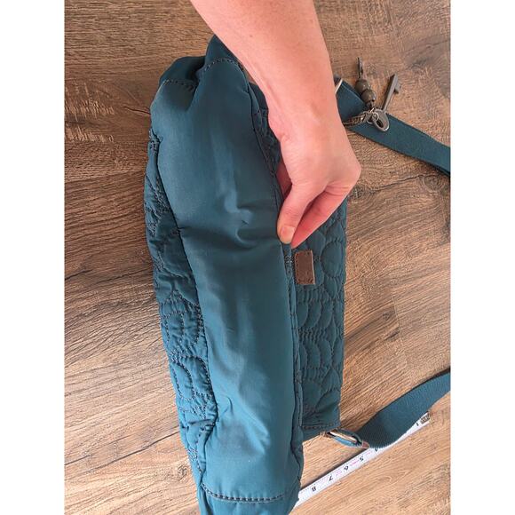 Fossil Key-Per Turquoise Quilted Messenger Bag Laptop Bag Crossbody - Picture 10 of 11
